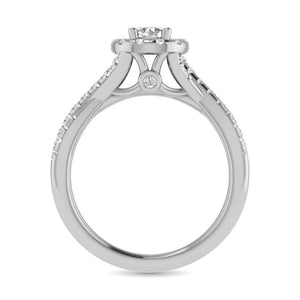 Diamond Twist Shank Single Halo Bridal Ring 1.00 Carat 14K Gold