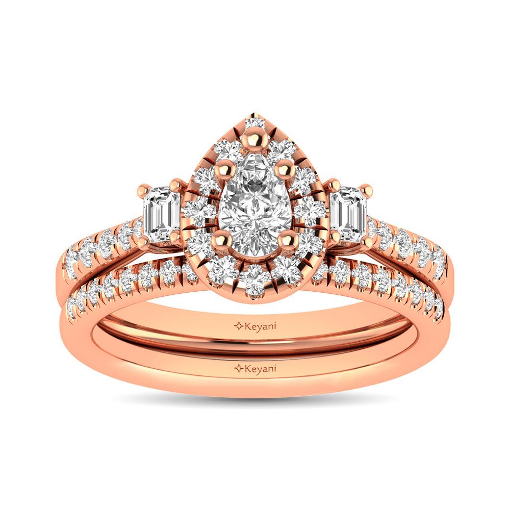 Diamond Classic Shank Single Halo Ring 1.00 Carats 14KT Gold