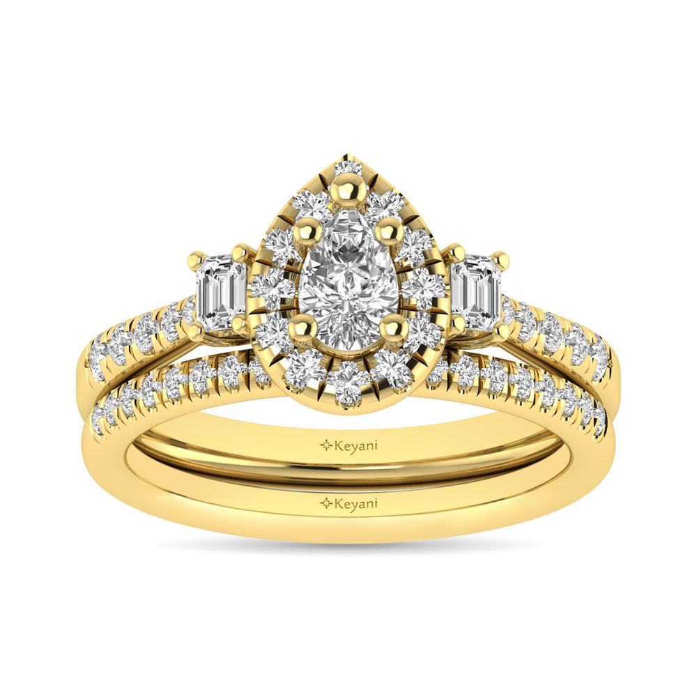 Diamond Classic Shank Single Halo Ring 1.00 Carats 14KT Gold