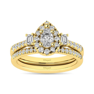 Diamond Classic Shank Single Halo Ring 1.00 Carats 14KT Gold