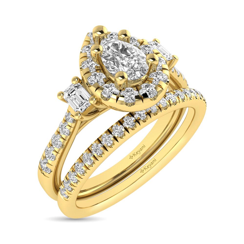 Diamond Classic Shank Single Halo Ring 1.00 Carats 14KT Gold
