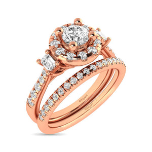 Diamond Classic Shank Single Halo Ring 1.00 Carats 14KT Gold