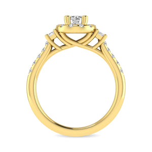 Diamond Classic Shank Single Halo Ring 1.00 Carats 14KT Gold