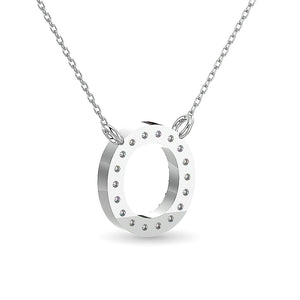 Diamond Circle Pendant Round Cut 0.08 Carats 10KT Gold