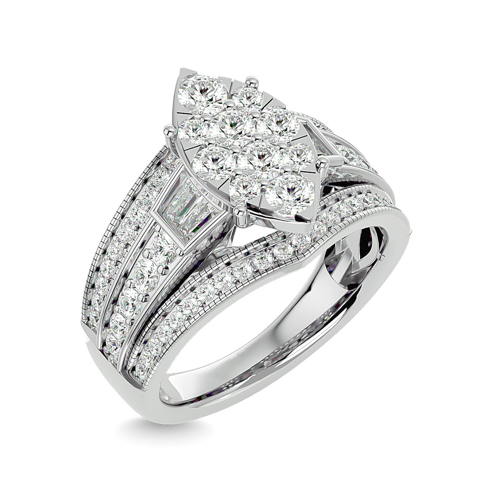 Diamond Engagement Ring Marquise Cut 1.50 Carat 14K White Gold