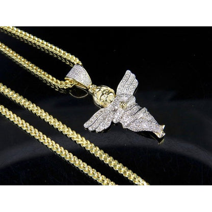 Diamond Angel Pendant - Available in Mini or Large Sizes in 10KT Gold