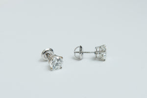Lab Grown Diamond Stud Earrings Round Cut 14KT Gold
