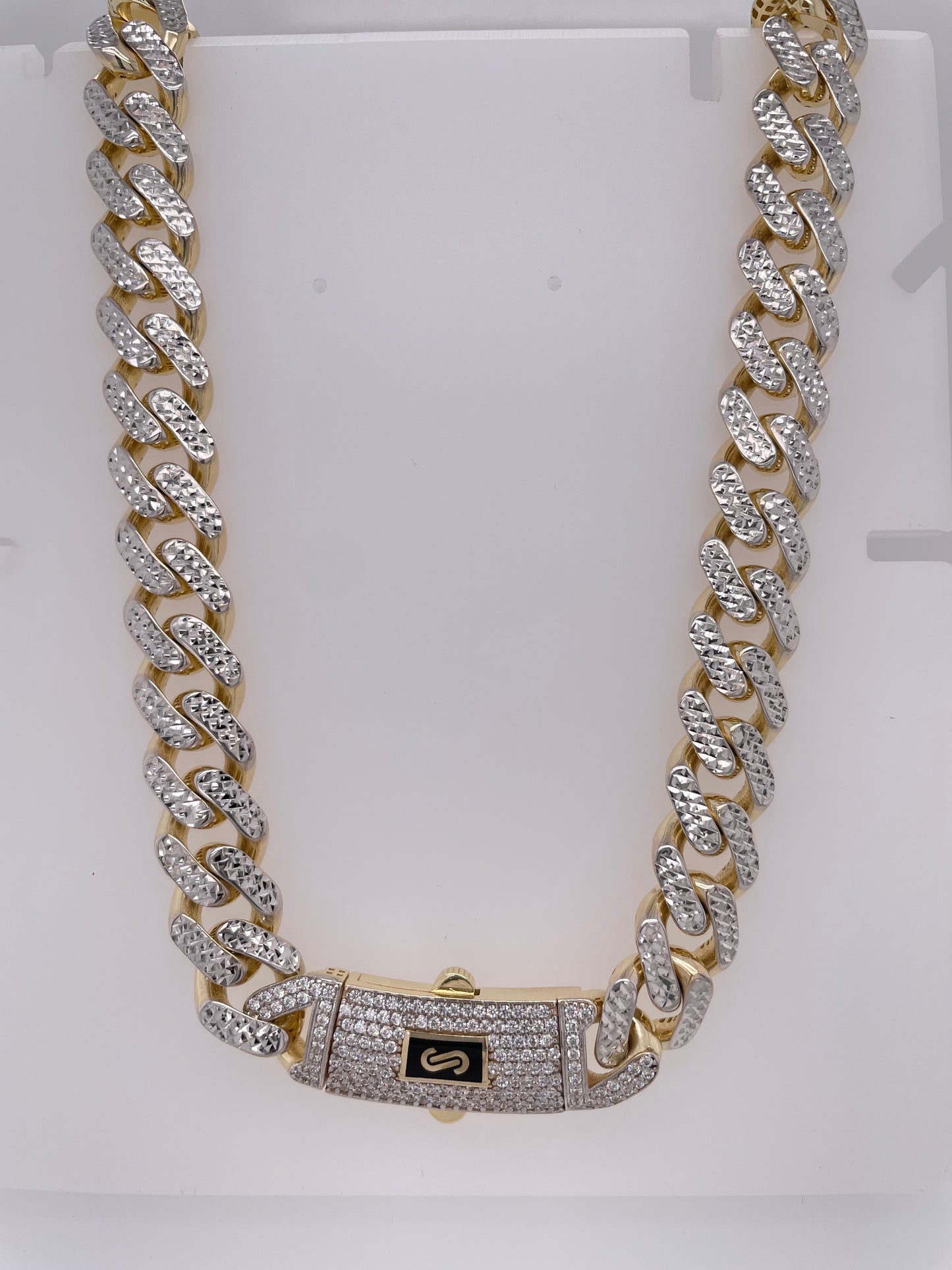 Swarovski Crystal Diamond Cut Cuban Link in 10KT Gold