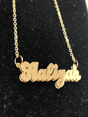 Gold Name Necklace with Chain