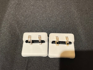 Diamond Huggie Earrings Round, Baguette Cut 0.21 Carats 14KT Gold