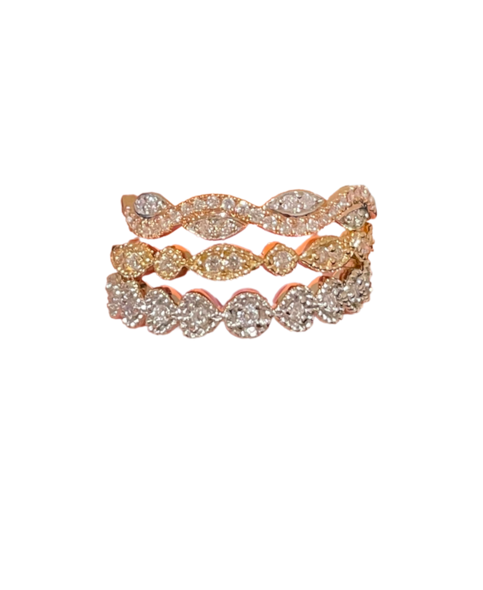 Customizable Diamond Stackable Rings in 14KT Gold - 0.10 to 3.90 CTW