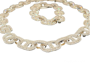 Diamond Stone (CZ) Hip Hop Chain and Bracelet Set