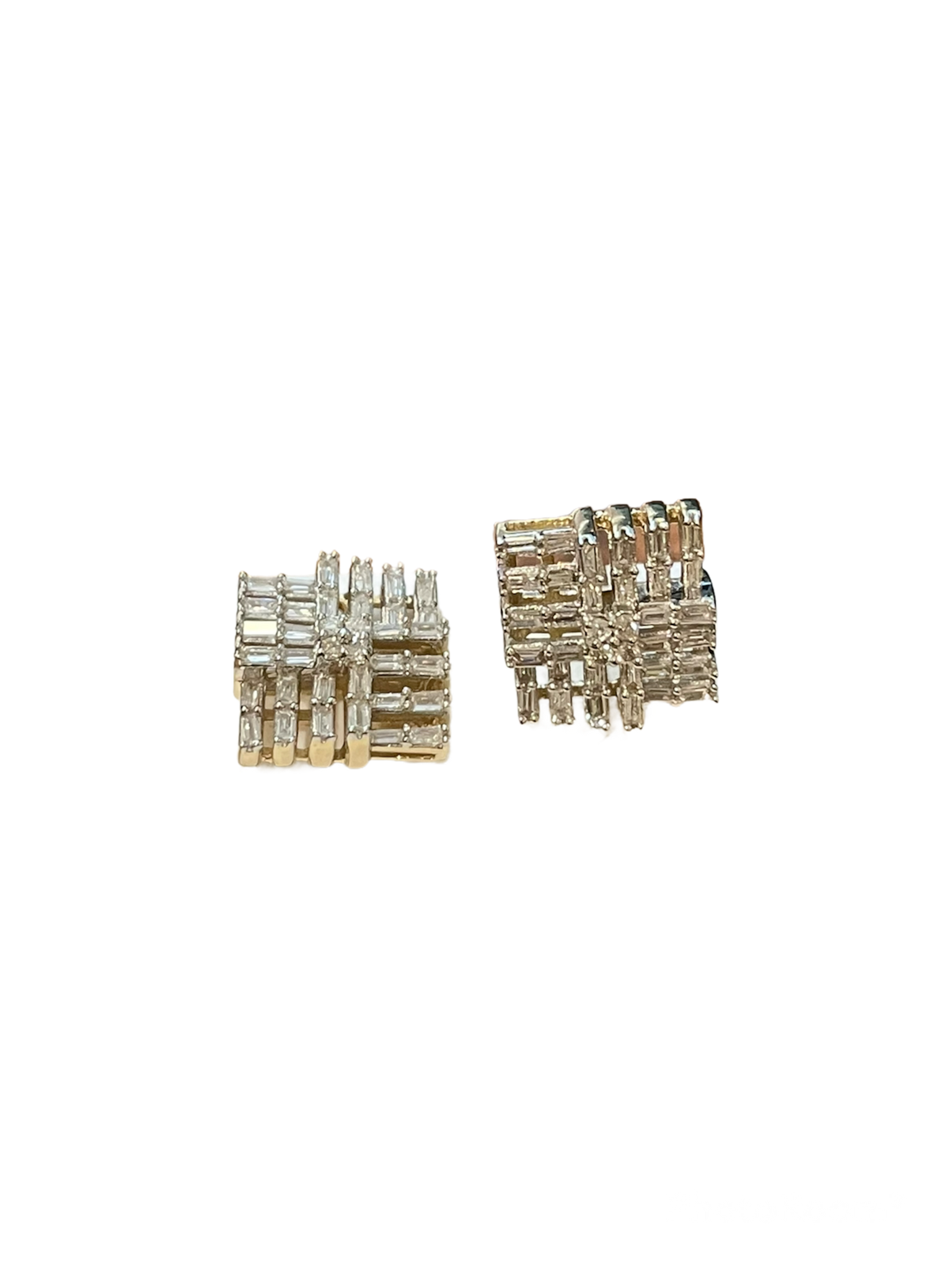 Diamond Men's Basket Stud Earrings 0.52 Carats 10KT Gold
