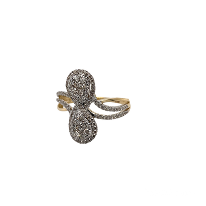 Diamond Twisted Cocktail Ring - 0.72 Carats in 14KT Gold