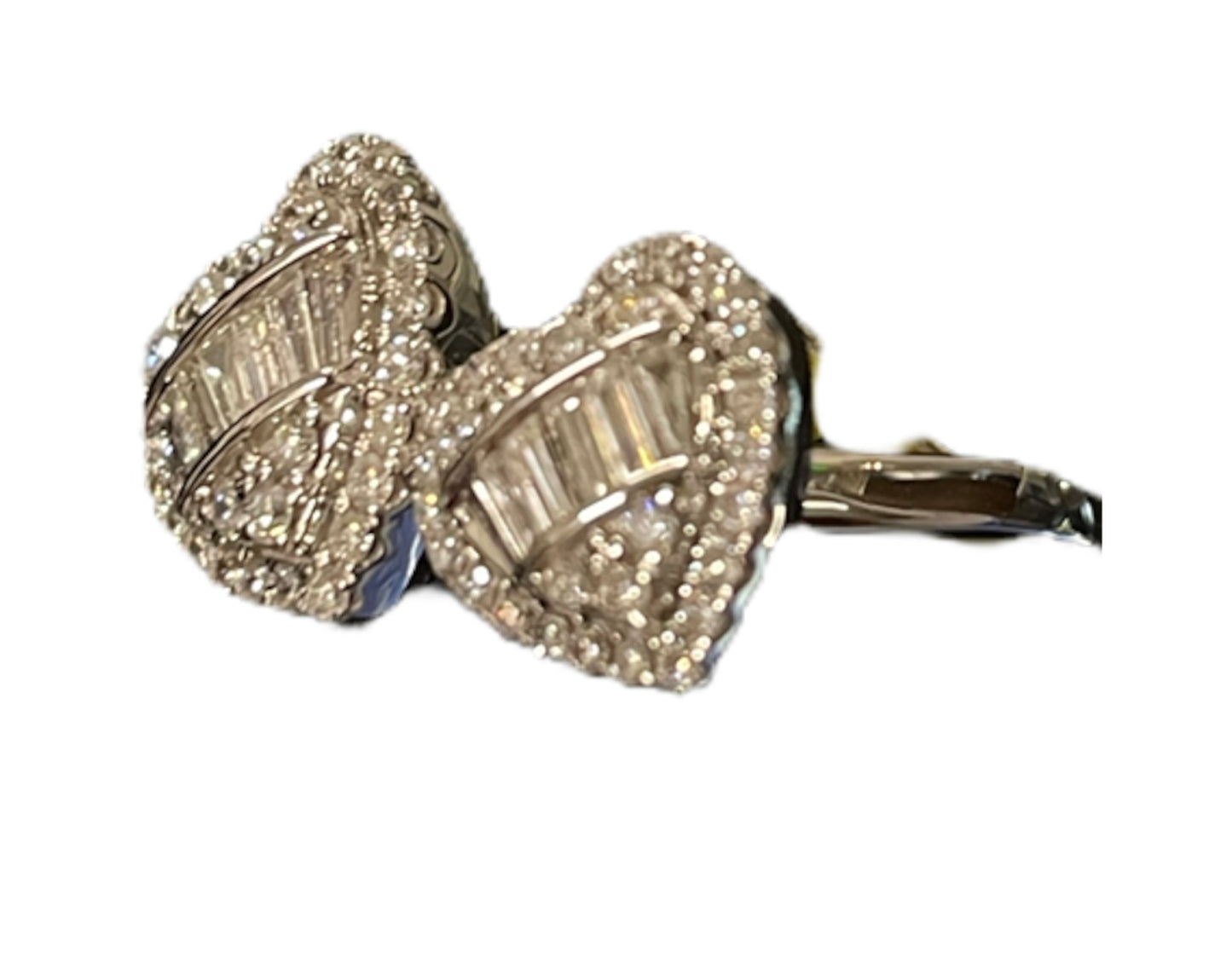 Diamond Double Heart Ring - Baguette Cut 0.72 Carat in 14KT Gold