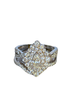 Diamond Engagement Ring Marquise Cut 1.00 Carat 14K White Gold