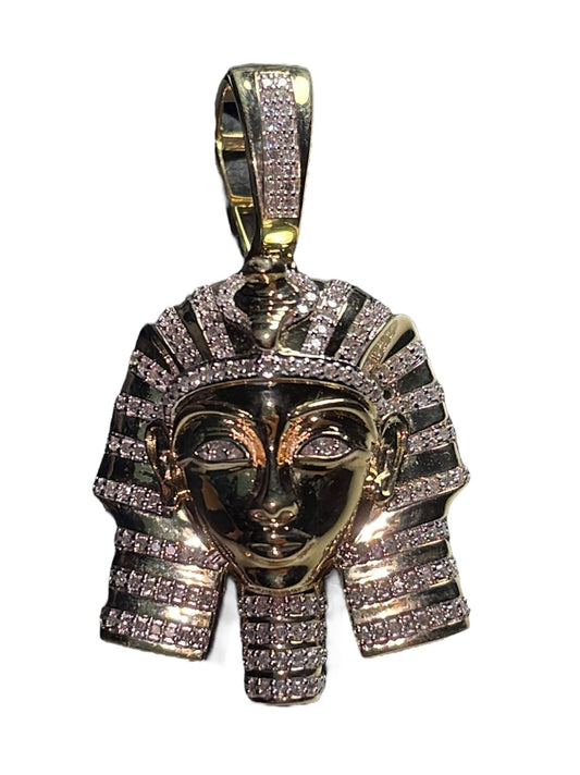 Diamond Pharaoh Tut Pendant - 0.50 Carats in 10KT Yellow Gold