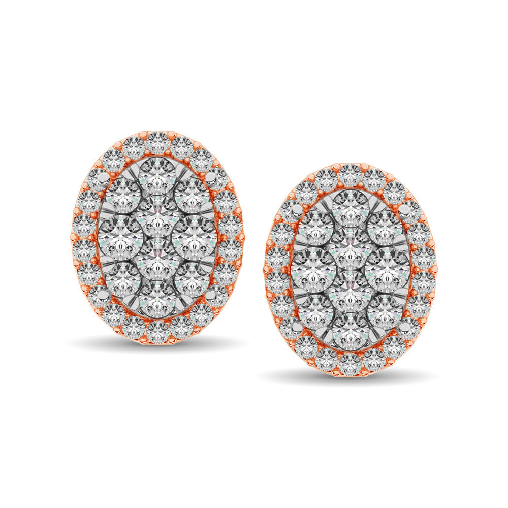 Diamond Stud Earrings 0.75 Carats 14KT Gold - try at home