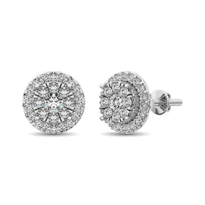 Diamond Stud Earrings 0.75 Carats 14KT Gold - try at home