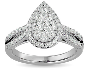 Diamond Engagement Ring Custom 0.75 Carats 14K White Gold