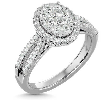 Custom Diamond Engagement Ring - 0.75 Carats in 14K White Gold