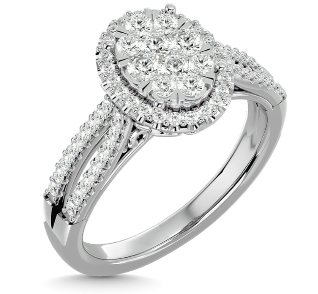 Diamond Engagement Ring Custom 0.75 Carats 14K White Gold