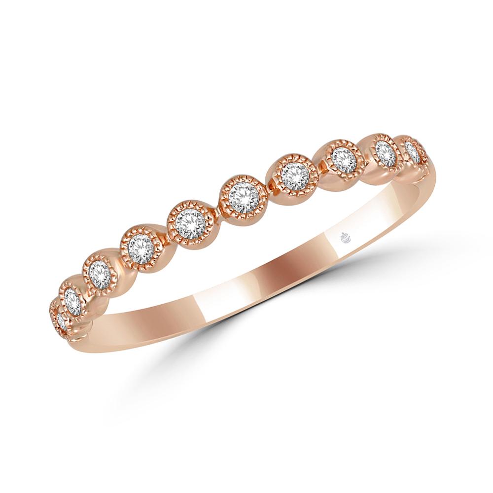 Diamond Stackable Ring (Single or Multiple) 0.10 Carats, 14KT Gold