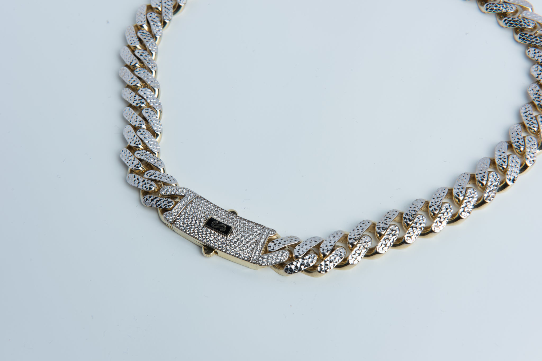 Swarovski Crystal Diamond Cut Cuban Link Bracelet, Necklace, Anklet 10KT